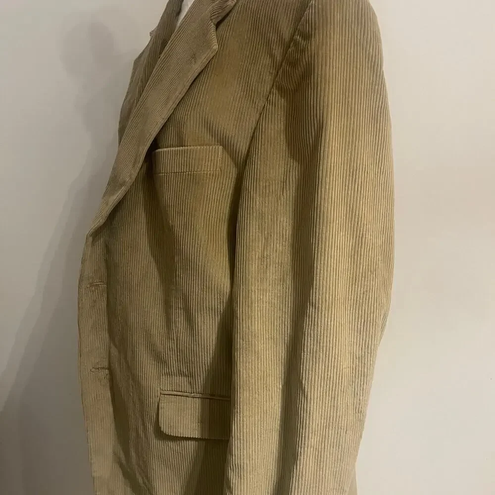 Stafford Men’s 100% Cotton Brown Cordouroy Sport Coat Size 42 R